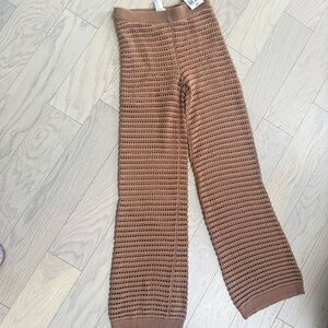 Forever 21 Crochet Knit Wide-Leg Pants - Brown